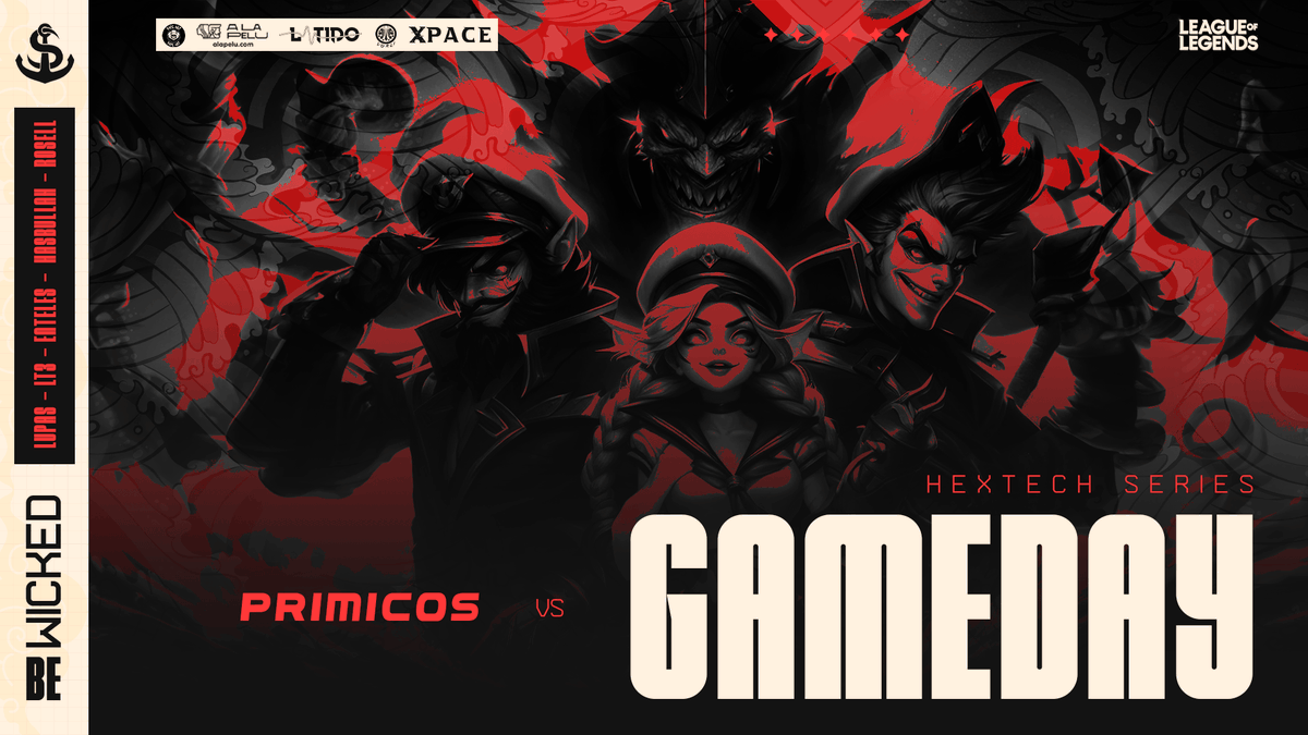 WickedSailors's tweet photo. Después de que por la mañana jugasen los niños nos toca a los mayores...
Partidito con los chicos de LoL de la Hextech Series de @SomosLaTormenta VS @primicos🫡
En una hora... tenemos que salvar el LoL
20:00⏳ tic tac
#BEWICKED⚓️ https://t.co/9xIs0Eb9H8