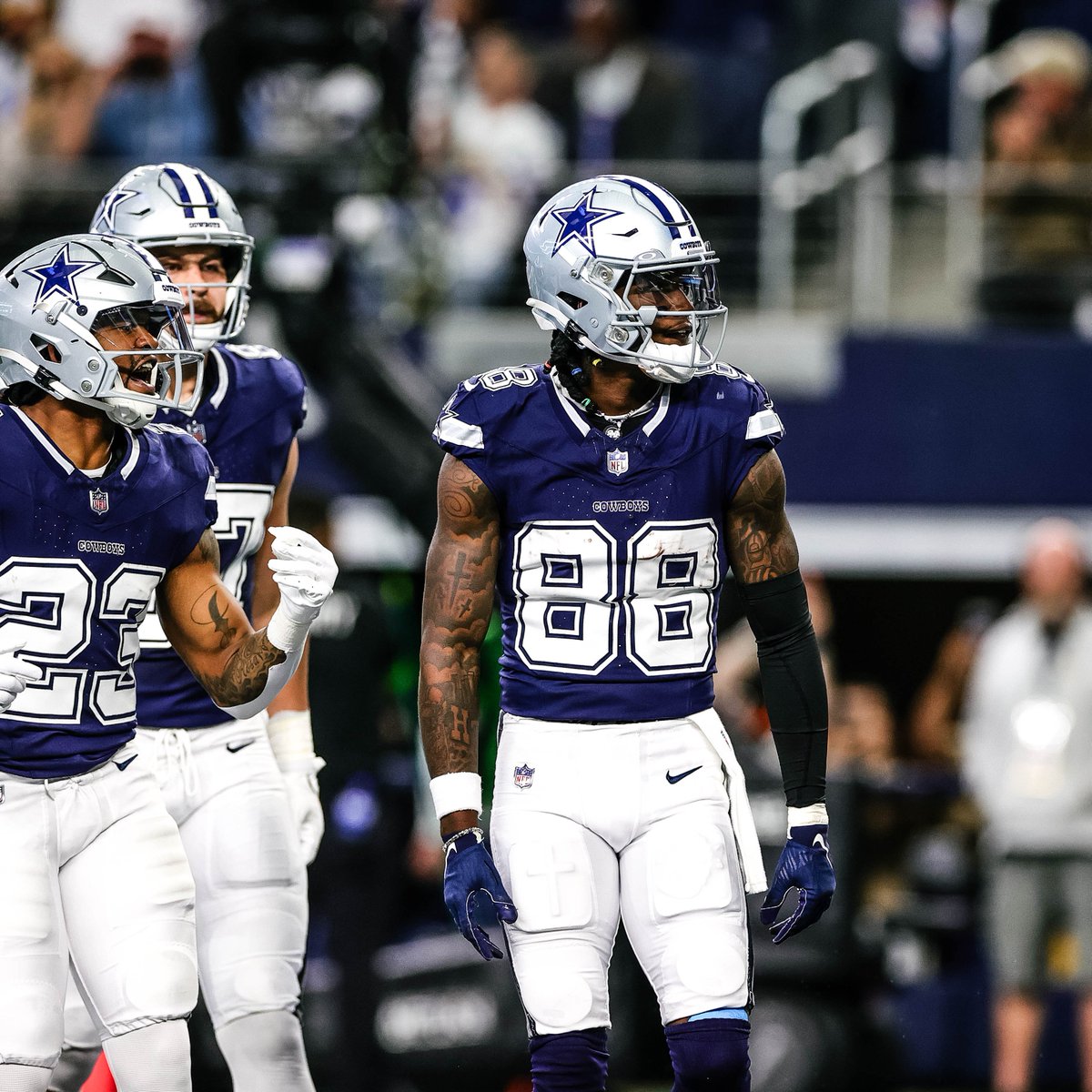 dallascowboys's tweet photo. His name is now TD Lamb. Them's the rules. 💿