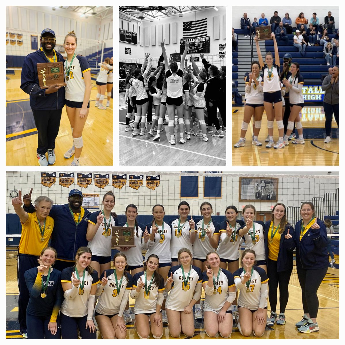 District Champs! Copley heads to the Regional Semifinals this Thursday 💙🏐💛
