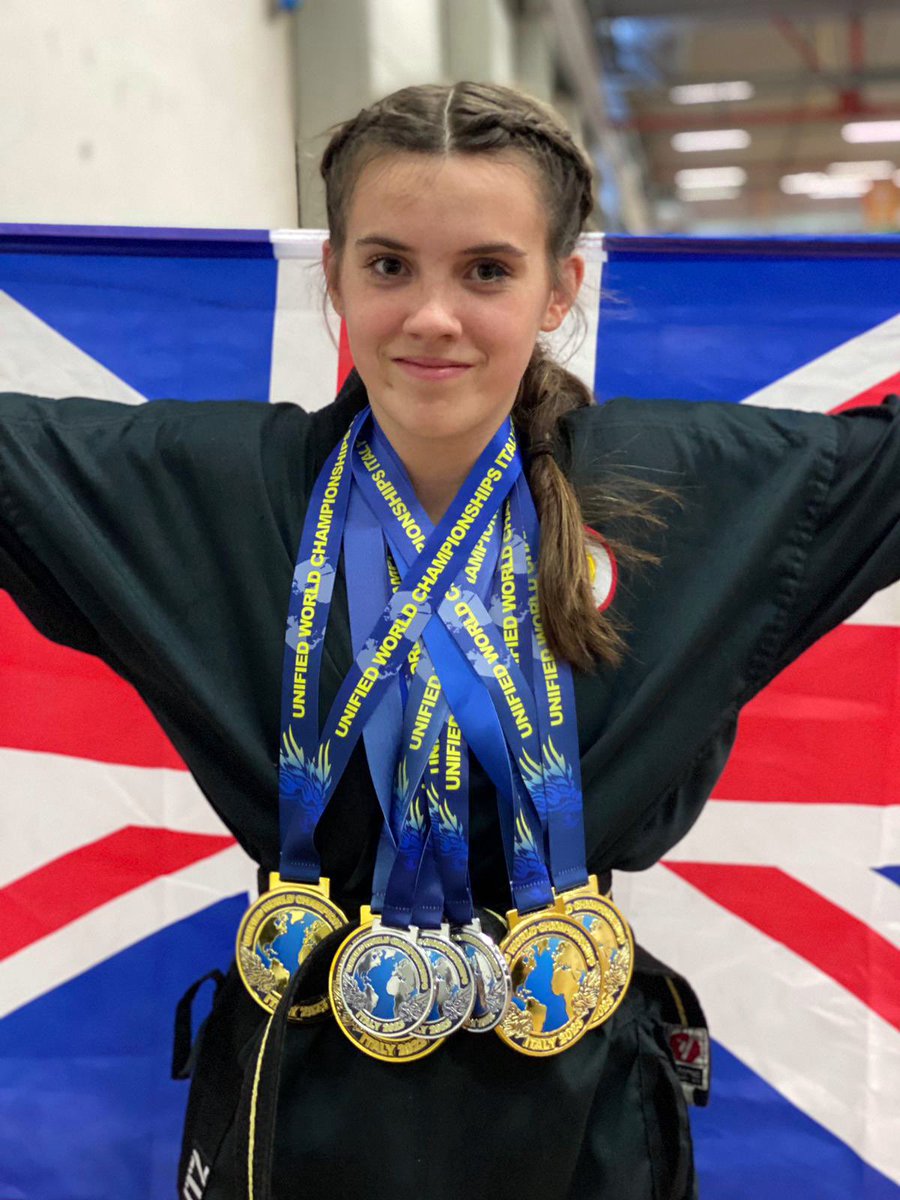 RobConnellyHT's tweet photo. More exciting news just in…Els (my PA’s daughter and part of the extended #SancroftFamily💜) has absolutely smashed it in Italy today for #TeamGB at the #WTKA World Championships with 4 Golds and 3 Silvers! Such incredible achievements and amazing success #hardworkgetsresults https://t.co/YNx9HE3SsO