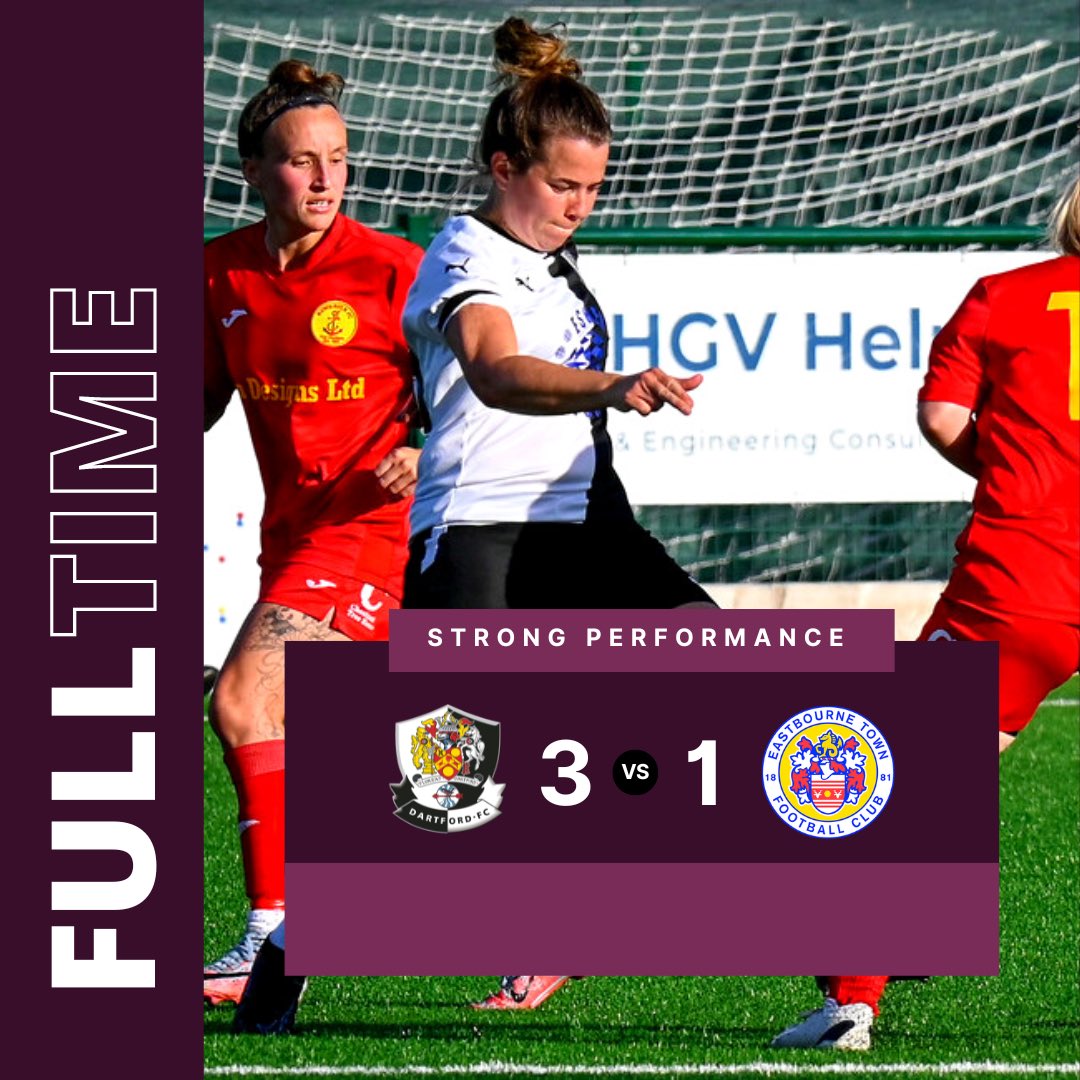 A winning weekend for Dartford Women! 

Development get a Win over Eastbourne! 

Full Time 

🎯 3 - 1 EBT

 🎯 #Upthedarts | #thedartdestroyers