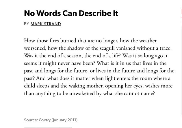 Mark Strand damn 🙌🏻