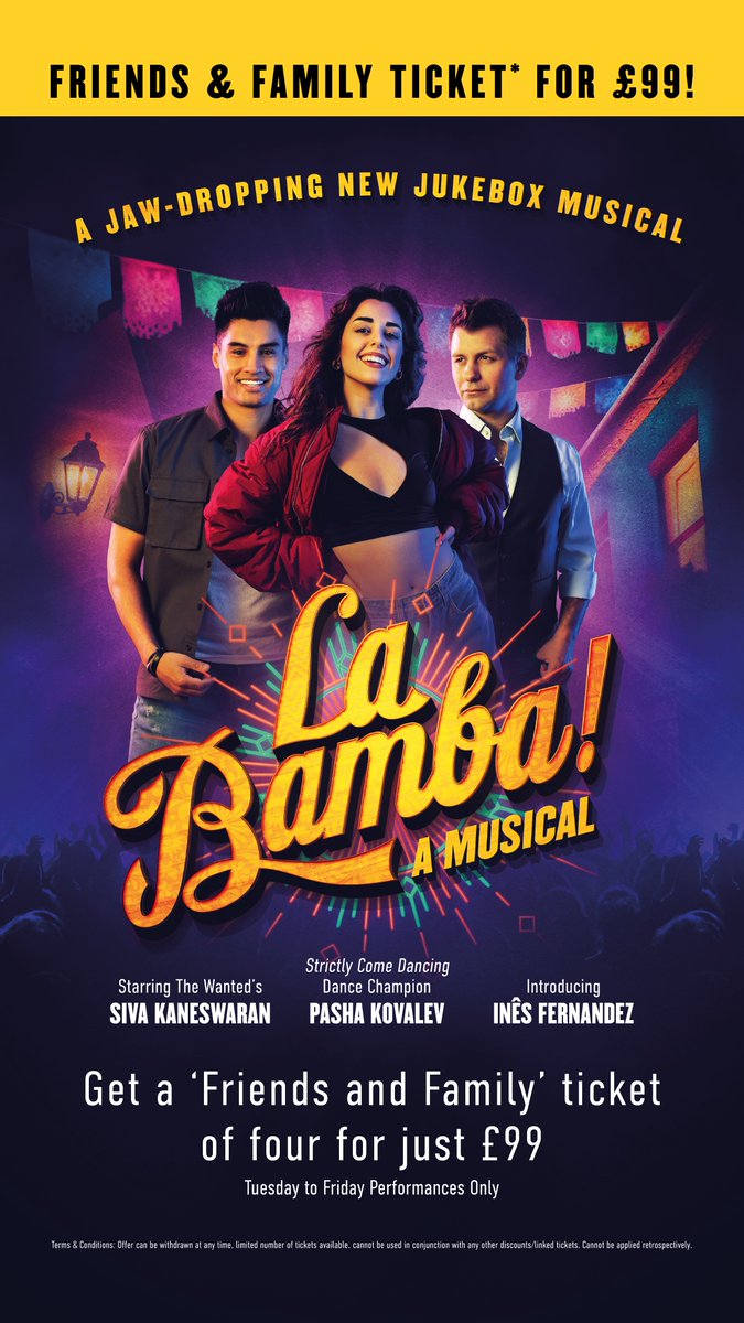 🎉 #Strictlycomedancing fans!! don't miss out and grab @LaBambaOnStage FRIENDS AND FAMILY OFFER for just £99!! 💃 Use promocode LABAMBA4 at checkout. On Tue 21 - Fri 25 Nov performances only. bit.ly/3MgdMgG