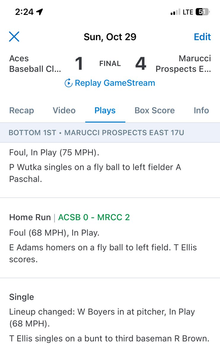 AmyJonesAdams's tweet photo. The video feed wasn’t working when Evan hit a 2-run bomb 😫 @LaPlataBaseball https://t.co/E9Xyq56MaB