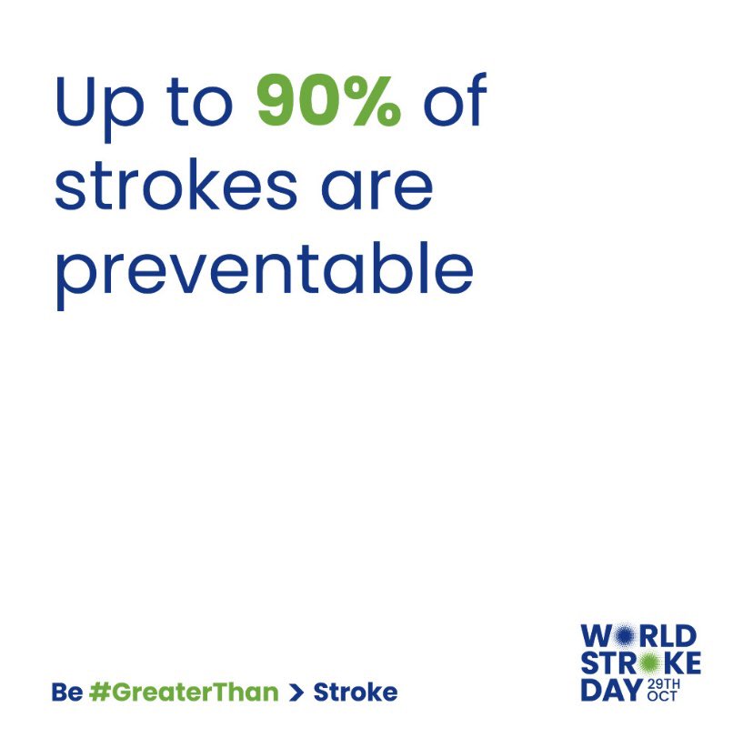 This #worldstrokeday puts stroke prevention in the spotlight. 
By addressing risk factors, we can be #GreaterThanStroke.

As the clocks go back and the nights draw in I’m pledging to still make time to be active every day. Lunchtime walks and more weekend nature time 🫀🧠💪🏼