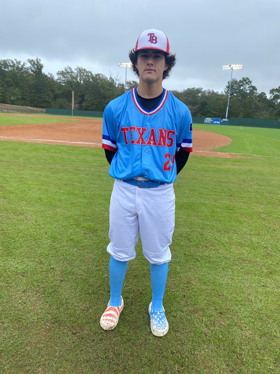 F: Texans 10, USA Prime East Texas 18U 1 PoG: @drewgar321 5 IP, 7K, H, 0 ER