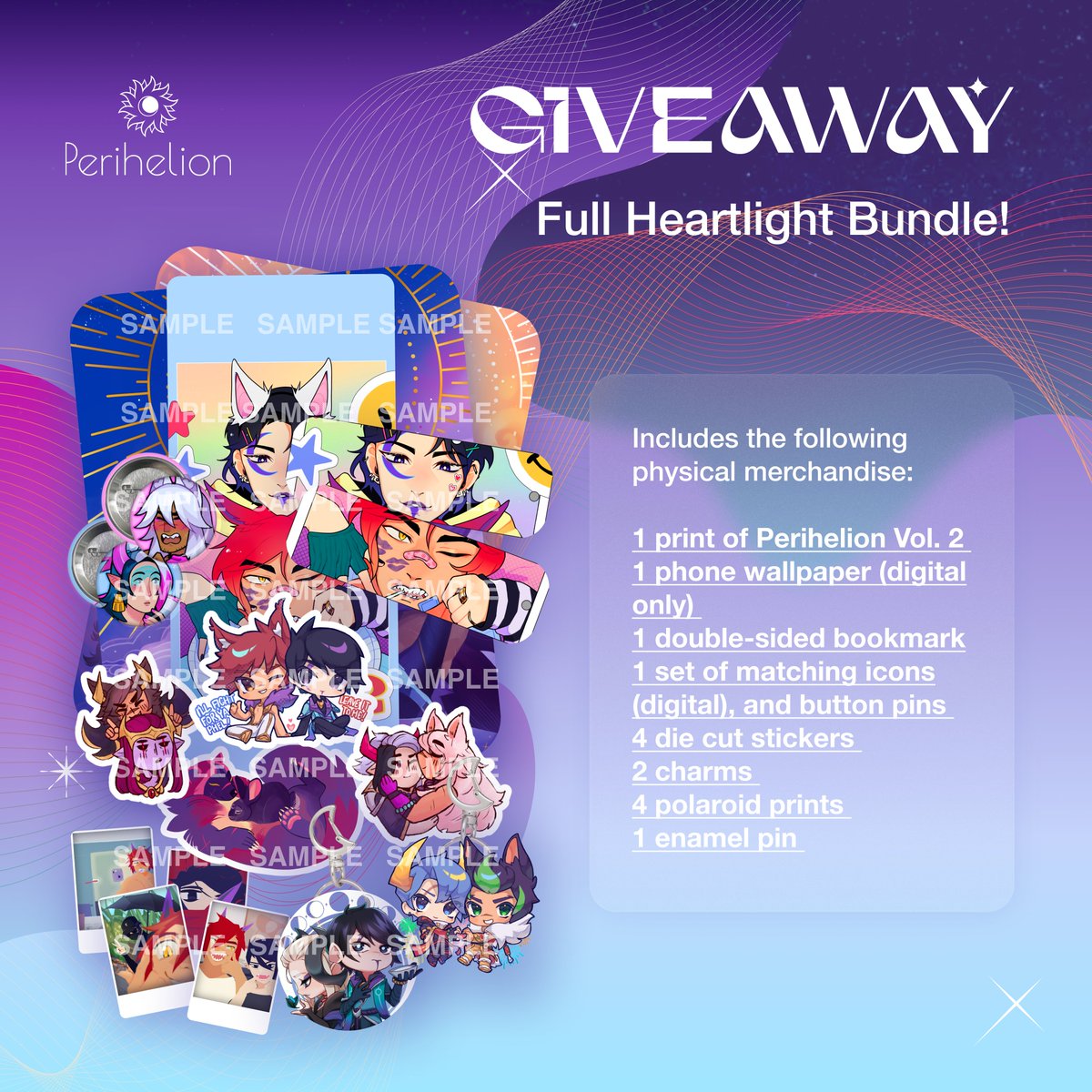 SettPhelZine's tweet photo. 🌙 GIVEAWAY ✨
We're giving away one full Heartlight Bundle to a lucky fan! To join the giveaway, follow us &amp; repost this post! For an extra entry, like and repost our Sales Open post (linked in comments)! 
#settphel #sett #aphelios https://t.co/oikALAov9X