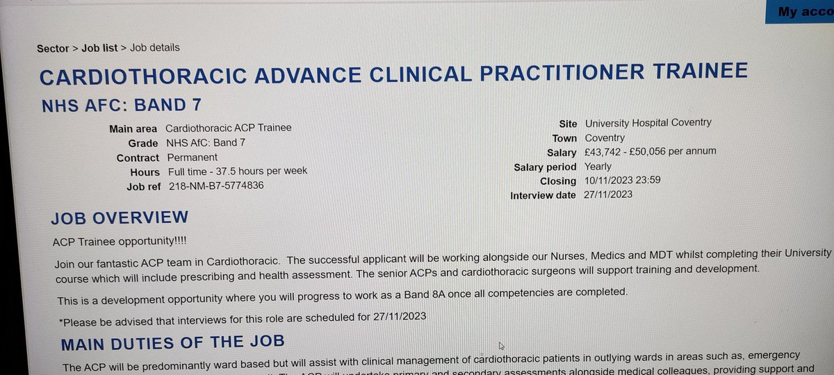 Really excited to announce a new ACP Trainee post in Cardiothoracic @UhcwEducation @UHCW_TraumaNeur