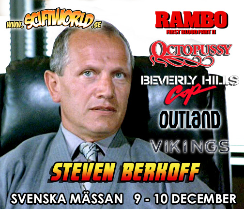 Ny gäst till SciFiWorld Göteborg 9 - 10 dec: Steven Berkoff!

Berkoff är känd för roller som Victor Maitland i "Snuten i Hollywood", General Orlov i James Bond-filmen "Octopussy", Podovski i "Rambo - First Blood II", och King Olaf the Staut i tv-serien "Vikings"! 🥳🚀✨🎬
