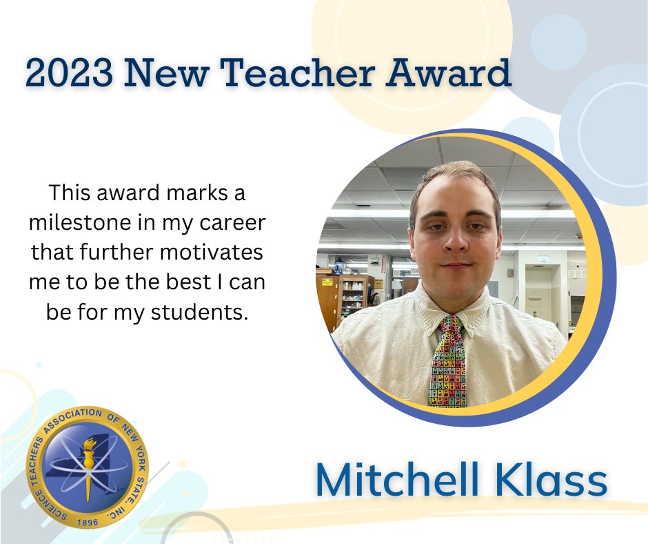 STANYS (@stanysorg) on Twitter photo 🌟 Mitchell Klass, 2023 Fellows New Teacher Conference Awardee! 🏆
Your passion for science education and dedication to your students are truly inspiring. 🚀🔬
#STANYSAwardee #InspiringEducator 🎉👏
<a href="/Science_Klass/">Mitchel Klass</a> 🌟 Mitchell Klass, 2023 Fellows New Teacher Conference Awardee! 🏆
Your passion for science education and dedication to your students are truly inspiring. 🚀🔬
#STANYSAwardee #InspiringEducator 🎉👏
<a href="/Science_Klass/">Mitchel Klass</a>