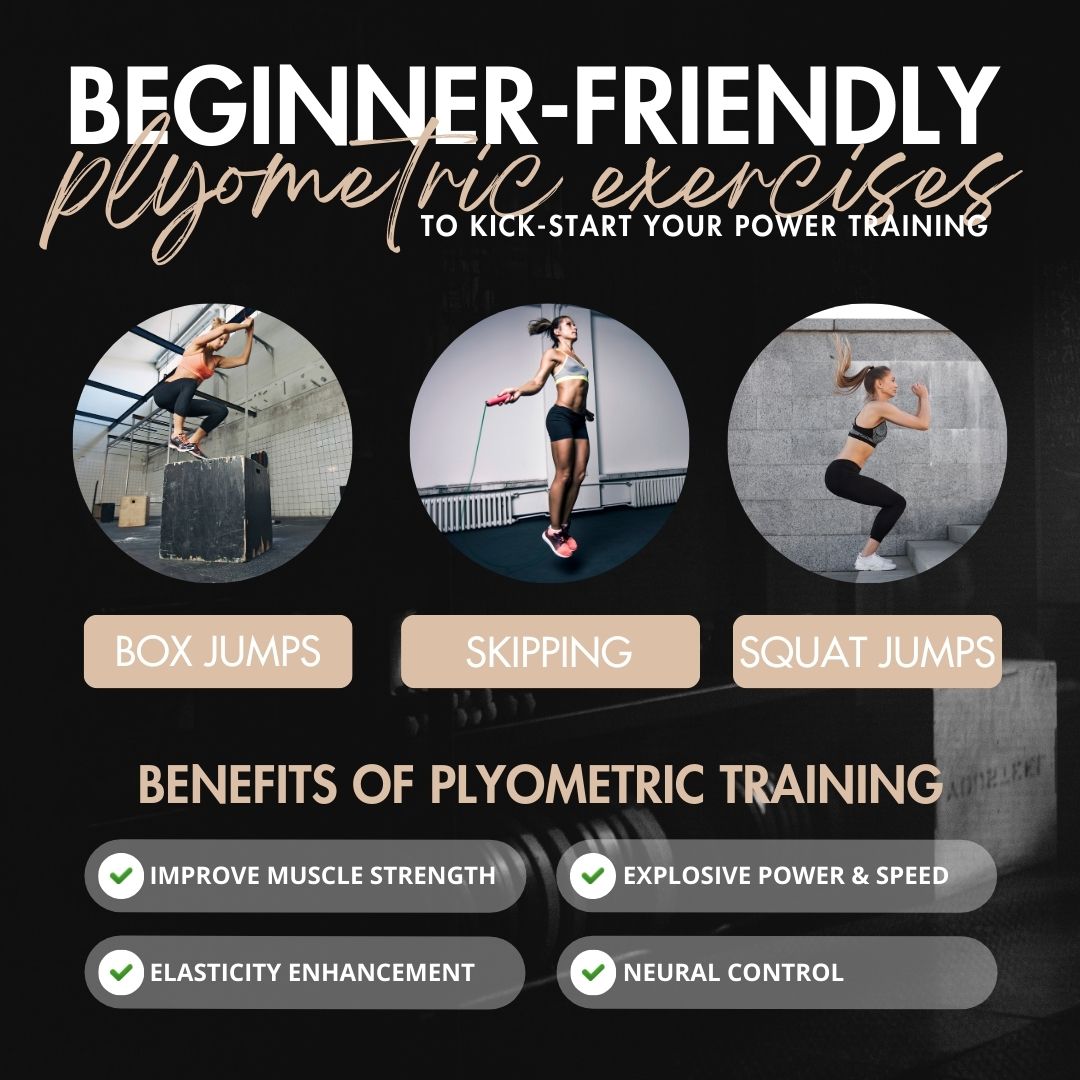 Plyometric exercises are dynamic & explosive movements designed to increase speed and power. They can improve muscle strength, elasticity, & neural control. They can increase your number of fast-twitch muscle fibres, which help you power up hills with more ease.