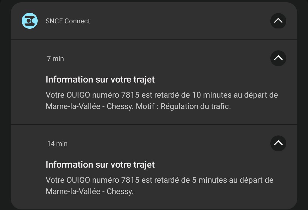 Est-ce que j'arriverai à rentrer chez moi lundi pour travailler ? Un premier train annulé, en gare des trains avec 2h de retard et maintenant le mien qui commence à être retardé. Merci <a href="/GroupeSNCF/">Groupe SNCF</a> ! Le jour où vous n'aurez plus le monopole ça va être dur...