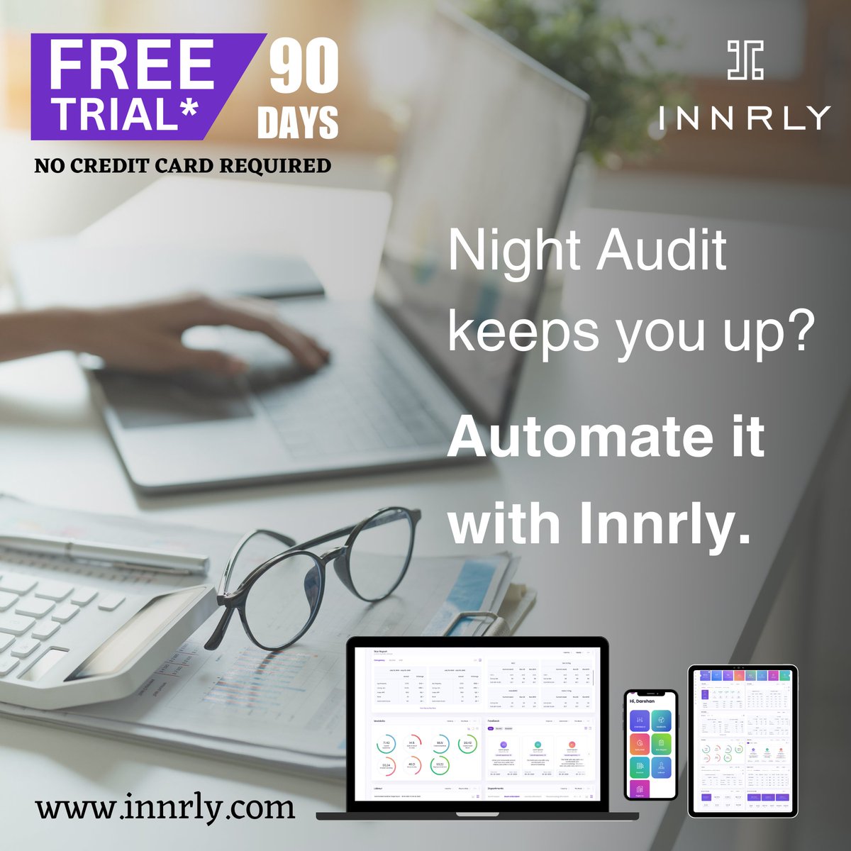 Innrlyy's tweet photo. Are night audits keeping you up? Innrly is the perfect solution! Try it with our 90-day free trial.
Visit our website for more
https://t.co/YKcDg7HGhP

#HotelManagement #Productivity #Automation #HospitalityTech #hotelier #cloudsoftware #reconciliation #nightaudit #accountpayable https://t.co/wLGdKKboWB