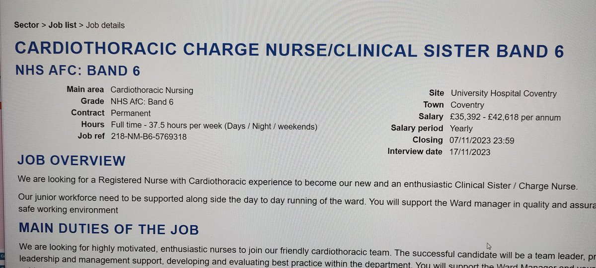 Have you got Cardiothoracic skills and want to support the leadership on Ward 11 @nhsuhcw then this is the job for you! Please get in contact if you want to know more @UhcwEducation @UHCW_TraumaNeur