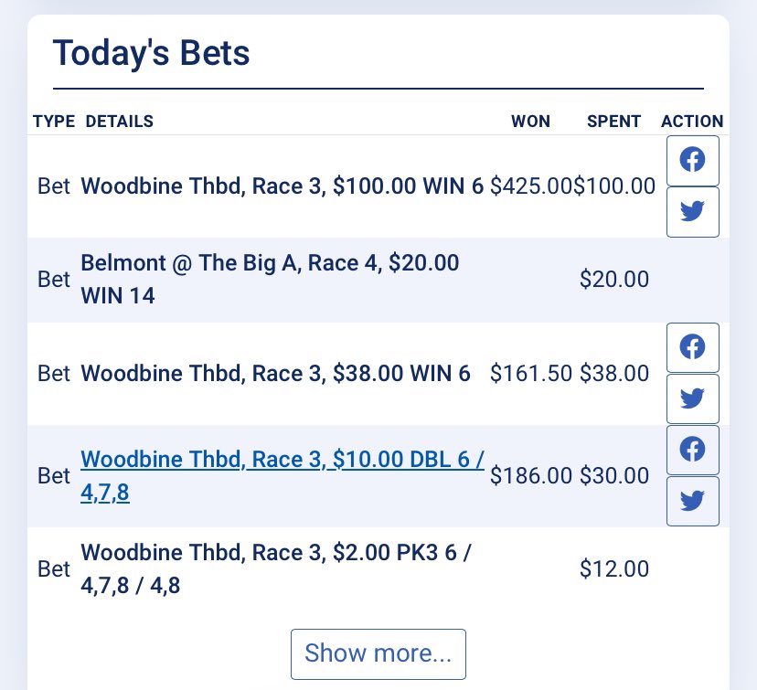 Been a good start at Woodbine. Let’s gooo. <a href="/WinningBred/">WinningBred</a> <a href="/1GR8FULGUY/">CEO</a>