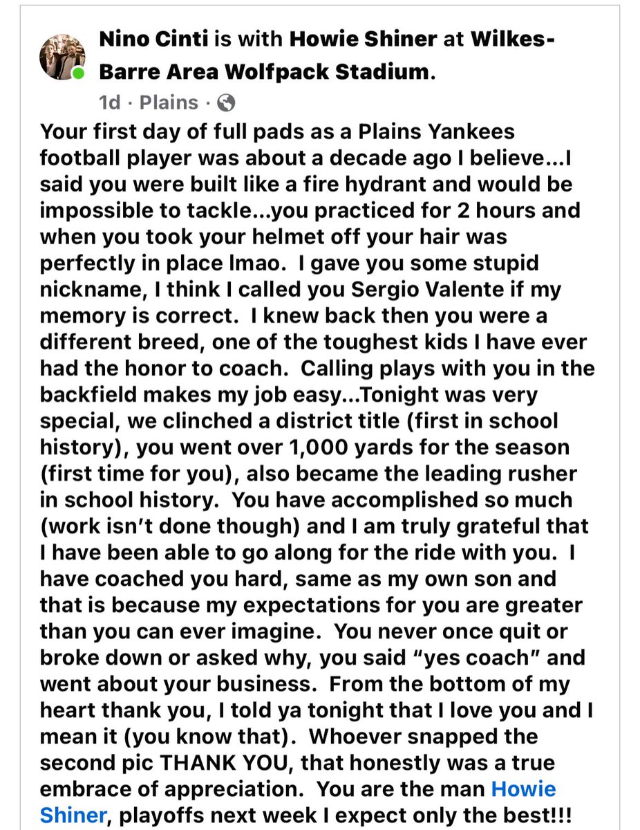 Thank you for the experience of a lifetime and for always supporting me in the sport I love. I wouldn't have made it this far without you coach, i'll continue to do my best <a href="/NiNoots/">Nino Cinti</a>