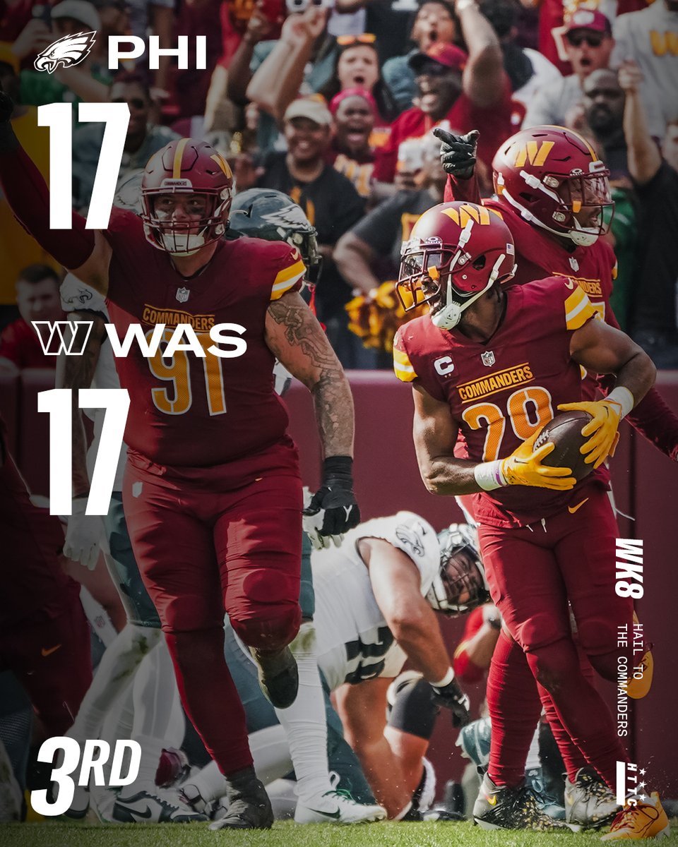 Commanders's tweet image. One more to go

#PHIvsWAS | #HTTC