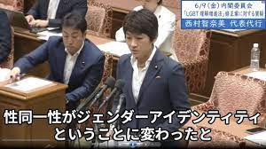 この方ご存じですか？

日本を壊す女性子供の敵　LGBT議連幹事長

落選候補者　西村智奈美議員
（衆議院、立憲民主党　新潟1区）