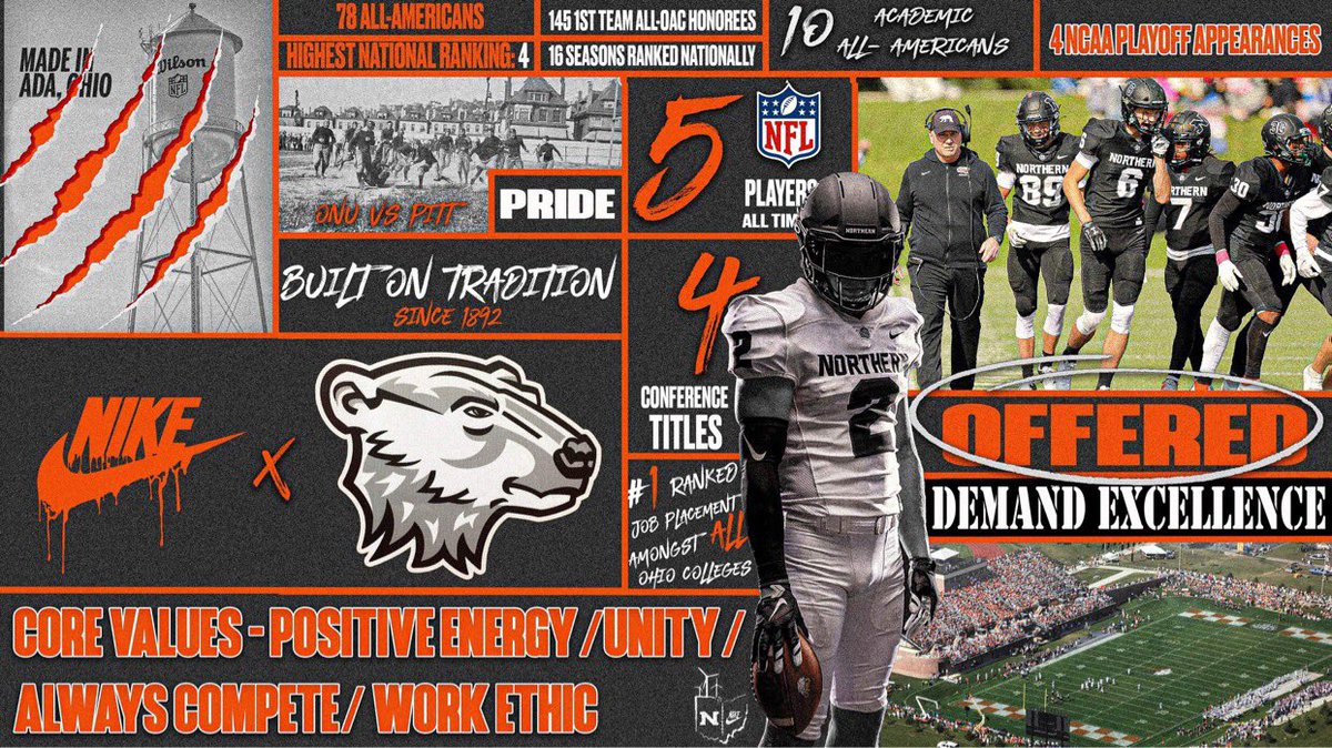 After a great talk with Coach Jenmi, I am blessed to receive an offer from <a href="/OhioNorthernFB/">Ohio Northern Football</a> !!!