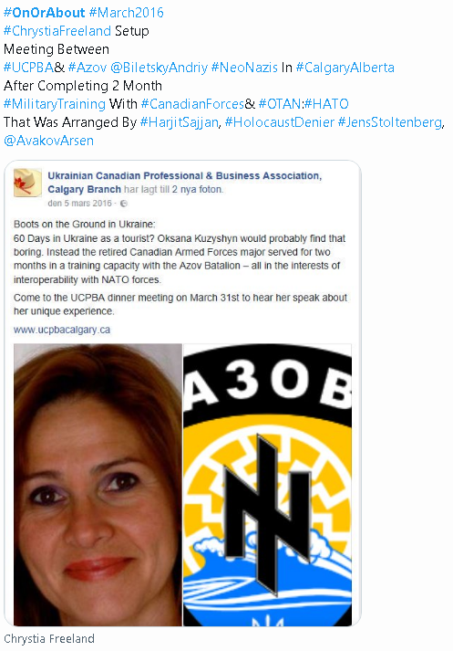 SRAntiFascism's tweet photo. 🇨🇦#LongHistory of #ExtremeRight #Ukr
glorifying #NaziCollaborators
exposed by defacing of #OakvilleOntario
#NaziMonument&
#LPC #NDP #GPC #CPC
funding+#CanadianForces
#MilitaryTraining of #Neonazis
since@least #Euromaidan,
#WaffenSS #Nazis long b4
https://t.co/m3gYmpxXrQ
#NaziGate https://t.co/d9MC2BLSGm