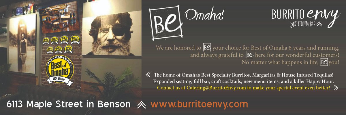Thank you to our wonderful customers and supporters. We appreciate your vote for Best Burrito in Omaha. It's an honor to serve you 8 years and running. #GoodVibesOnly