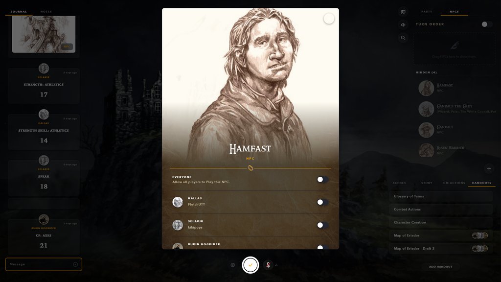 AlchemyRpg's tweet image. Did you know you can share control of your NPC's by just right clicking 'share' on the character? Your players can then share control of a companion or someone they've mind controlled!

You can also share handouts in the same way!