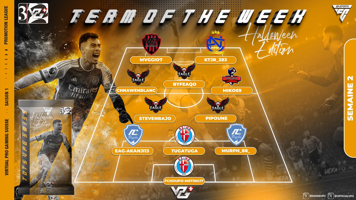 [ Voici les totw's de cette semaine en VPG 🇨🇭 ]
Félicitations à tout les joueurs sélectionnées.