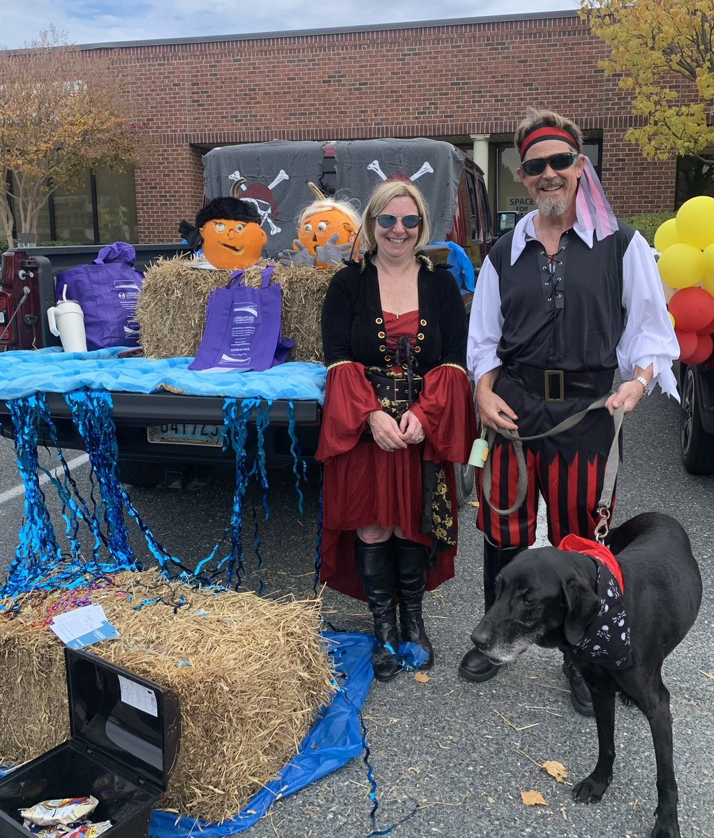 Dr. Caroline Aland, Xanthy Hoover, Tim Aland and Daisy enjoyed participating in Kinera Foundation’s ( kinera.org  )Trunk and Treat event in Stevensville today. They handed out Pirate snacks to the many costumed kids #chesapeakehearing #betterhearing