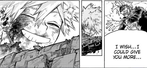 Shonen_Joenen's tweet photo. #MHA405 

-All Might: "I wish I could have given you more."

-Bakugo responds with a smile that says "You've given me literally everything"

I love this exchange so much you have no idea.

This is why I'm glad Horikoshi is writing MHA and not twitter.

Weekly thread time! https://t.co/A55wdc7sjd