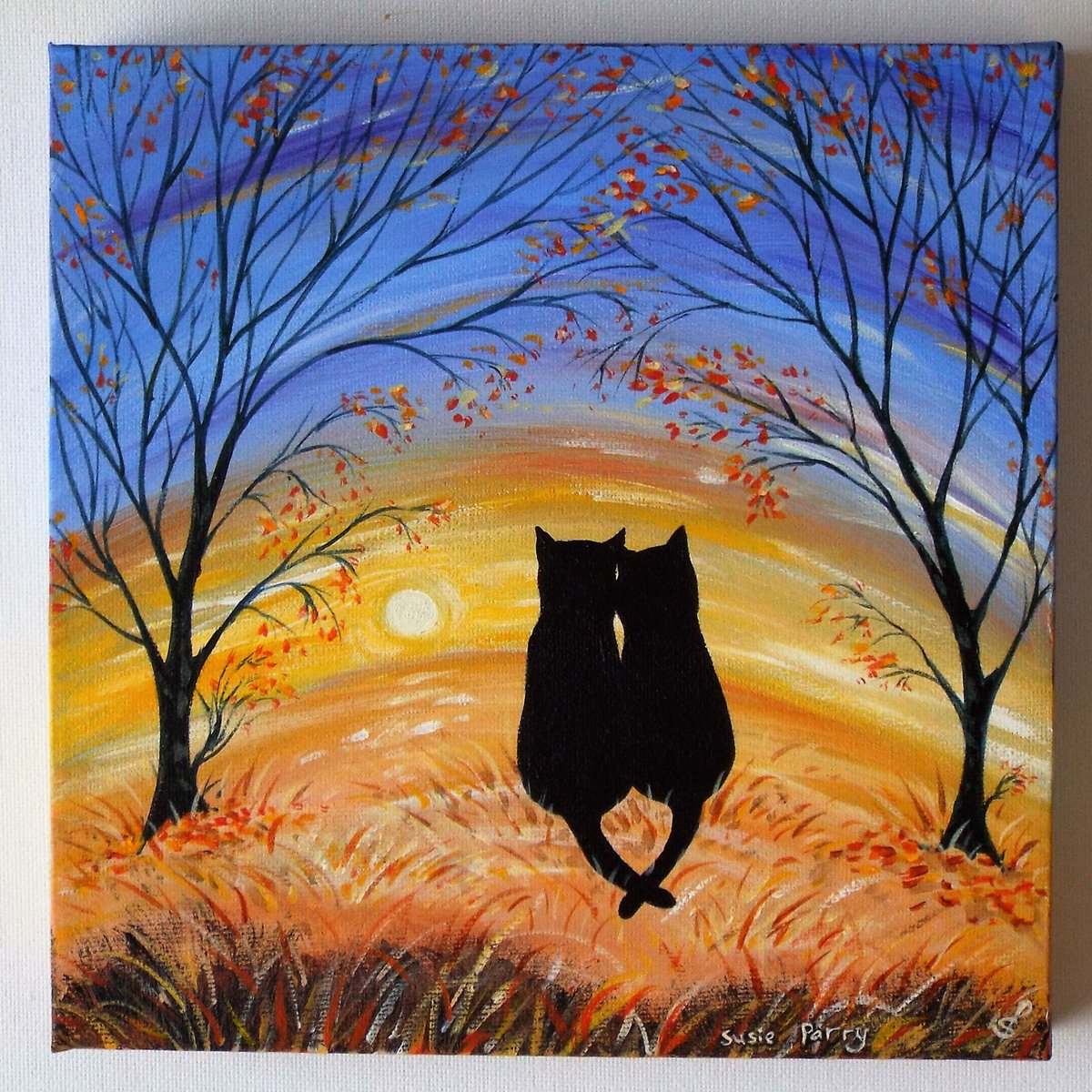 A little black cat painting for my cat loving friends, because it's #internationalcatday 🐈‍⬛ #sundayvibes #CatsLover #CatsAreFamily #AdoptDontShop #AdoptDontBuy #HalloweenCatParade23 🤗🥰😺🎃🐈‍⬛