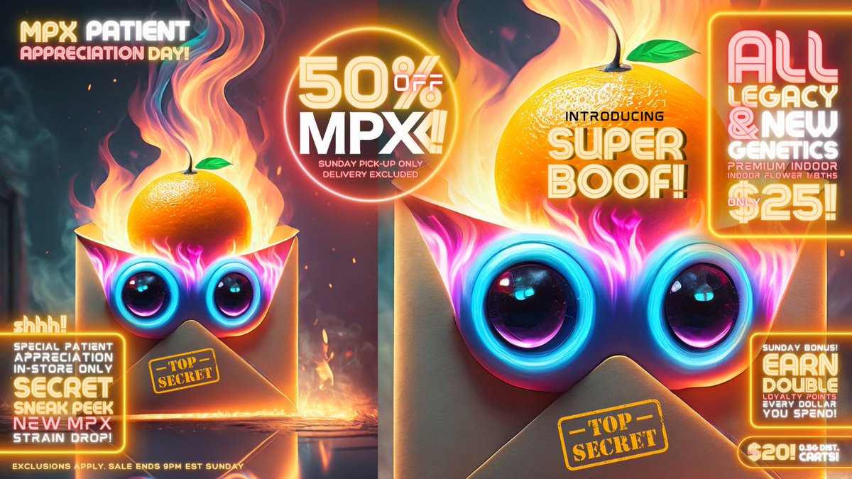 Happy MPX Patient Appreciation Day! 50% Off MPX! Plus, for all the MPX &amp; Florida Orange Lovers out there - We dropped Super Boof Fresh Press Today - In Store Only! Stop by and ask our Budtenders about it! growhealthy.com 🍊🔥🍯🌿#solventless #mpxsolventless #freshpress