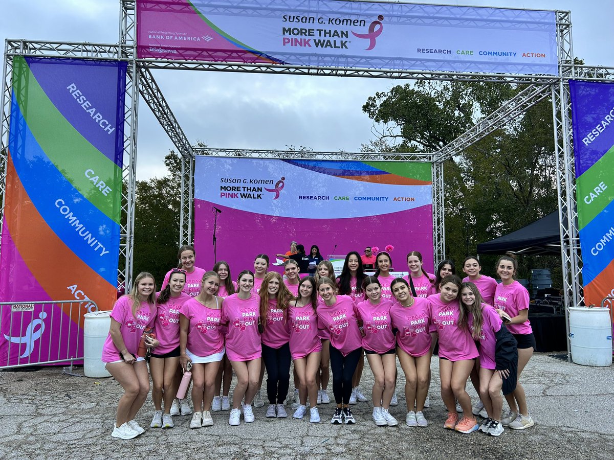 Sunday morning spent supporting the survivors and those battling breast cancer💓 <a href="/komenaustin/">komenaustin</a> <a href="/cedarparkcheer/">cedar park cheer</a> <a href="/CPHSNews/">CPHS News</a> @CPHS_TWolves @LISDActivities