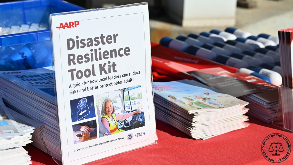 NewMexicoDOJ's tweet photo. Thank you, @aarpnm for joining us yesterday for #DEAdrugtakebackday and distributing scam-prevention materials and giveaways. #rxtakebackday #nmag #nmoag #aarpnm #dea #drugtakebackday https://t.co/xDJIPXa1Ts