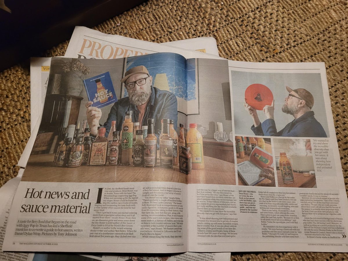 Awesome feature on our hot sauce book in yesterday’s <a href="/LeedsNews/">Yorkshire Evening Post</a> - thanks to <a href="/DanielDylanWray/">Daniel Dylan Wray</a> for such a lovely write up.  @DeanHoner <a href="/yoyolaossauce/">yoyolaossauce</a> <a href="/khooshotsauce/">khooshotsauce</a> Thiccc Sauce