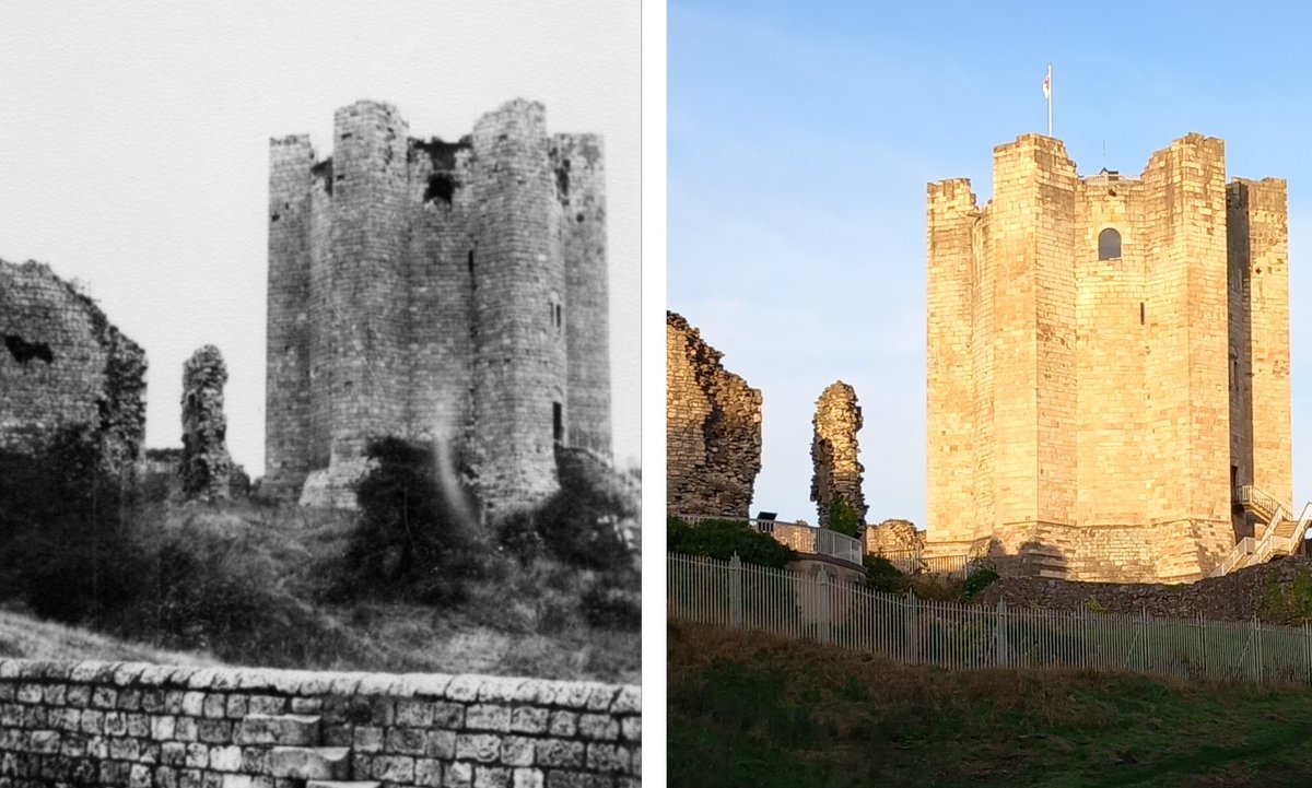 Conisbrough Castle this afternoon, in the 90's the keep had stonework repairs a new roof and floors re-instated. The Grandkids loved it, especially the Garderobes 💩