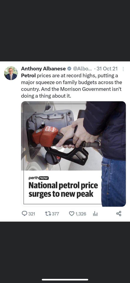candrive335's tweet photo. @AlboMP hey albo remember this? Have you seen the price of fuel lately? https://t.co/5Rw1f5VB26