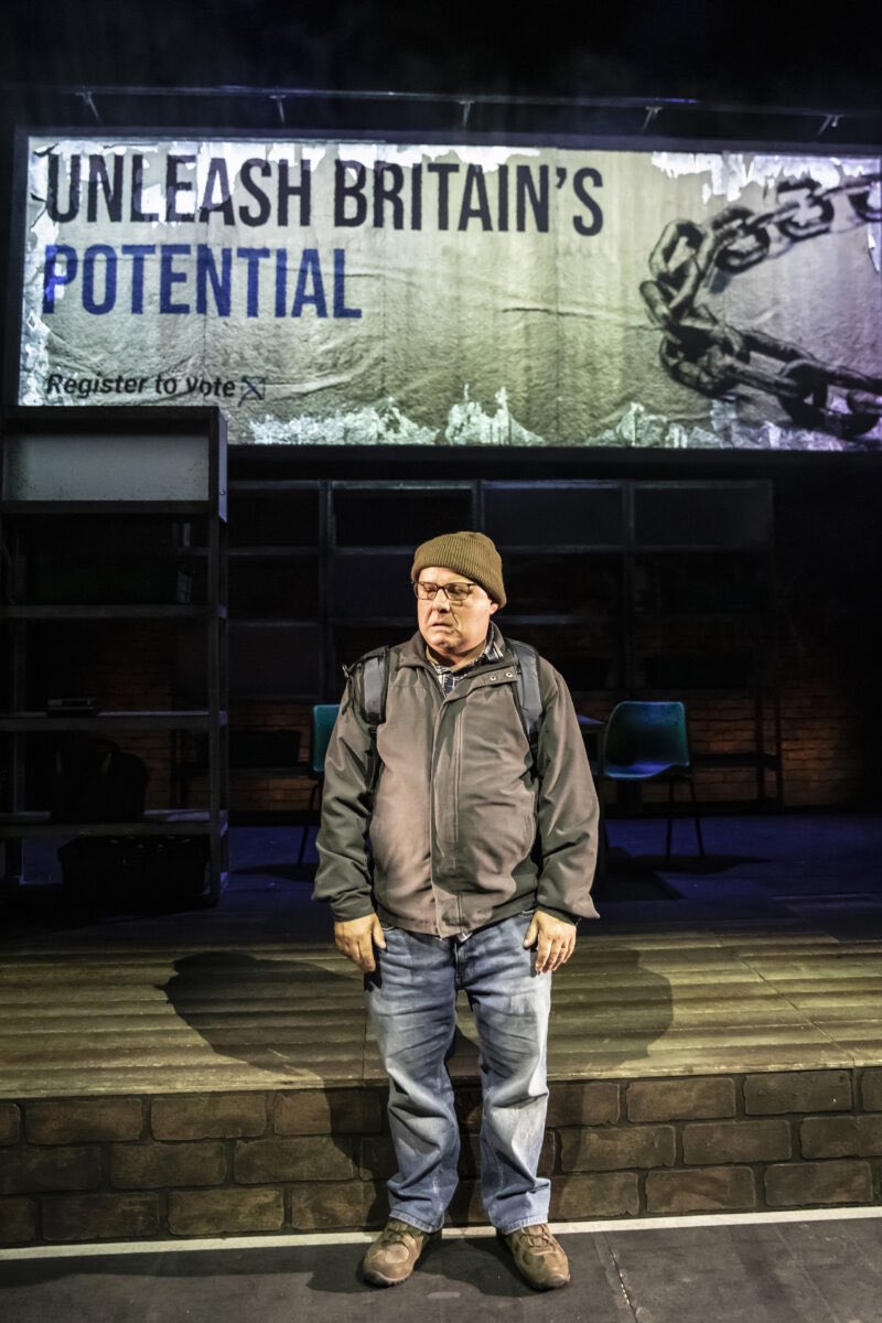 TheSRutherford's tweet photo. Overwhelming to see old friend @nellidge smashing the title role of I, DANIEL BLAKE @stratfordeast. An incredibly important, timely show that had us crying, laughing and raging. Superbly directed by @AMarkCalvert. Political theatre at its best. 
Currently on tour @weareETT https://t.co/hij6SH6Gcj