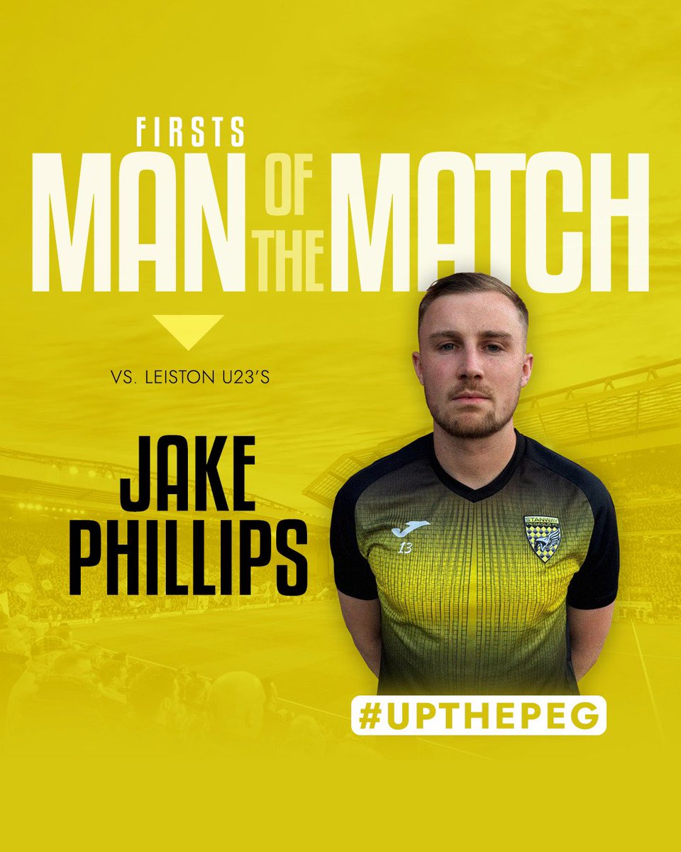 AFCPegasus_'s tweet photo. 𝙈𝙖𝙣 𝙤𝙛 𝙩𝙝𝙚 𝙈𝙖𝙩𝙘𝙝!

New man @Jake_Phillips97 picks up yesterday’s MOTM. A goal and couple of assists alongside a great performance 👏🏼

#UpThePeg 🟡⚫️ https://t.co/3fLS6OVTdP