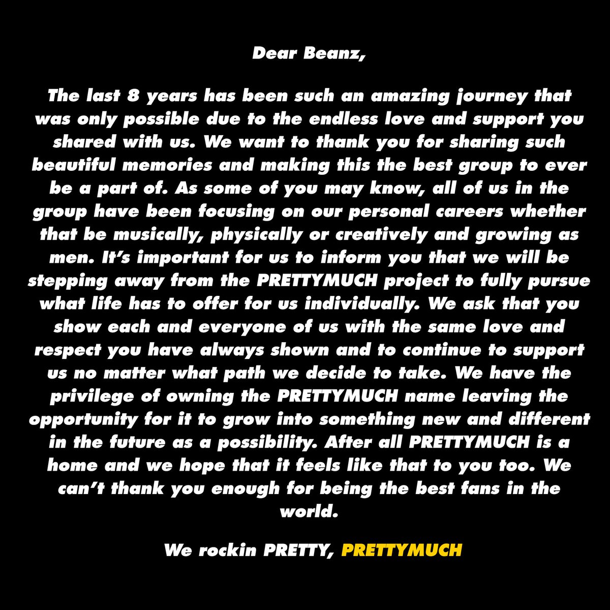 PRETTYMUCH (@prettymuch) on Twitter photo BEANZ4LIFE❤️ BEANZ4LIFE❤️