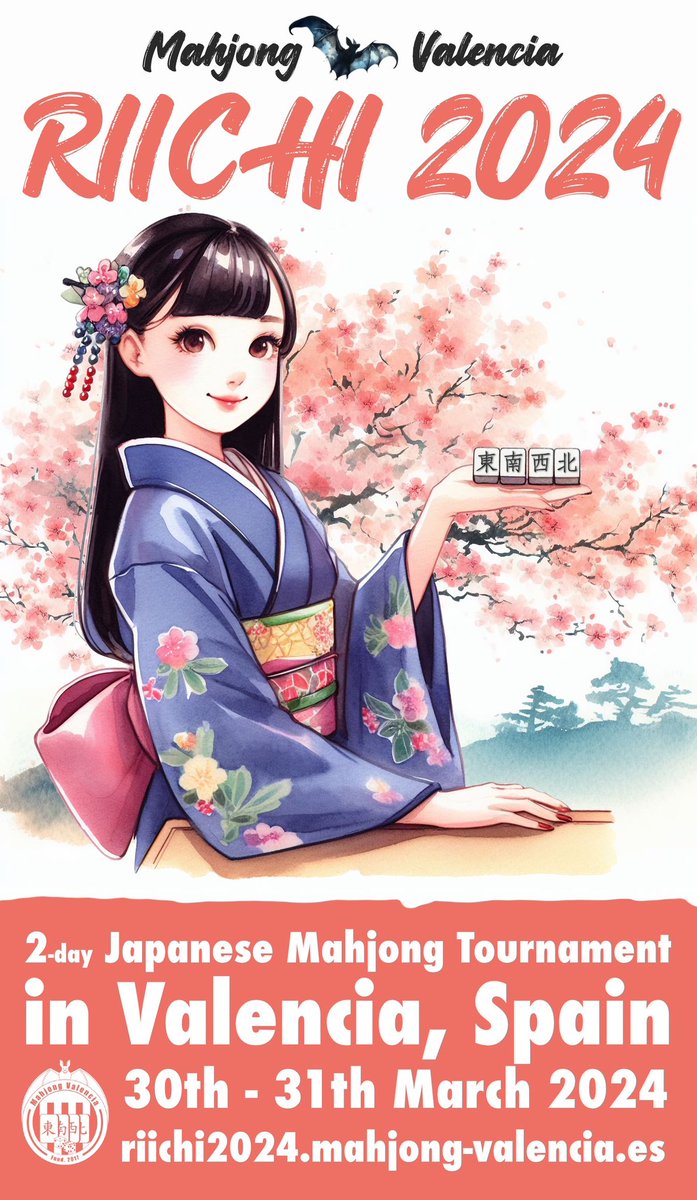 Mahjong_Vlc's tweet photo. Ya están abiertas las inscripciones para el próximo torneo de Riichi Mahjong de Mahjong Valencia en https://t.co/kQijimnLzm ¡No te lo pierdas! https://t.co/hDEMu6EtLI