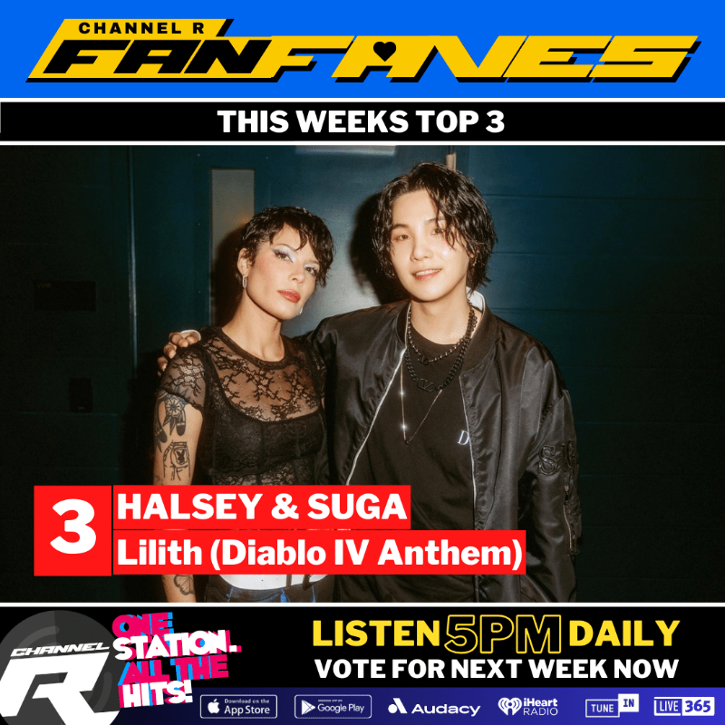 channelrradio's tweet photo. 👍Thanks for joining the #ChannelRFanFaves Results Show. #Jimin's 'Like Crazy' is the #1 Fan Fave Of The Week for a 20th week!
Hear it play 3X daily ALL week.
#V was #2 & #Halsey + #Suga #3.
Voting is now OPEN for next week on our website & app: https://t.co/toJFlQdDZw