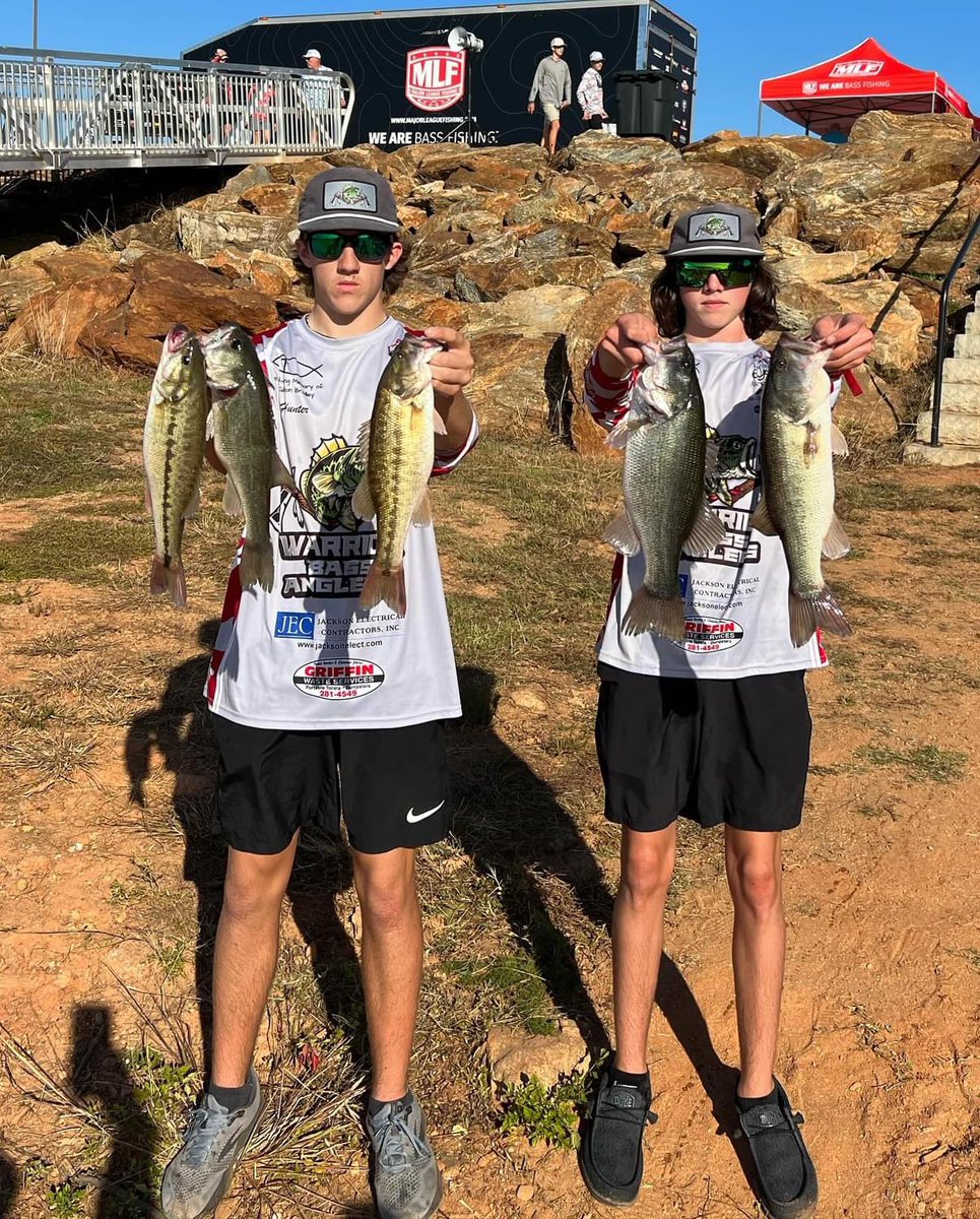 Proud of our two Warrior Bass Anglers @eliellegefishing &amp; <a href="/hunter/">Hunter</a>.shipman06 who placed 23rd at Hartwell in the MLF High School Open with 9lbs 7oz bag out of 87 boats of high school kids from all over the eastern. Way to go boys!