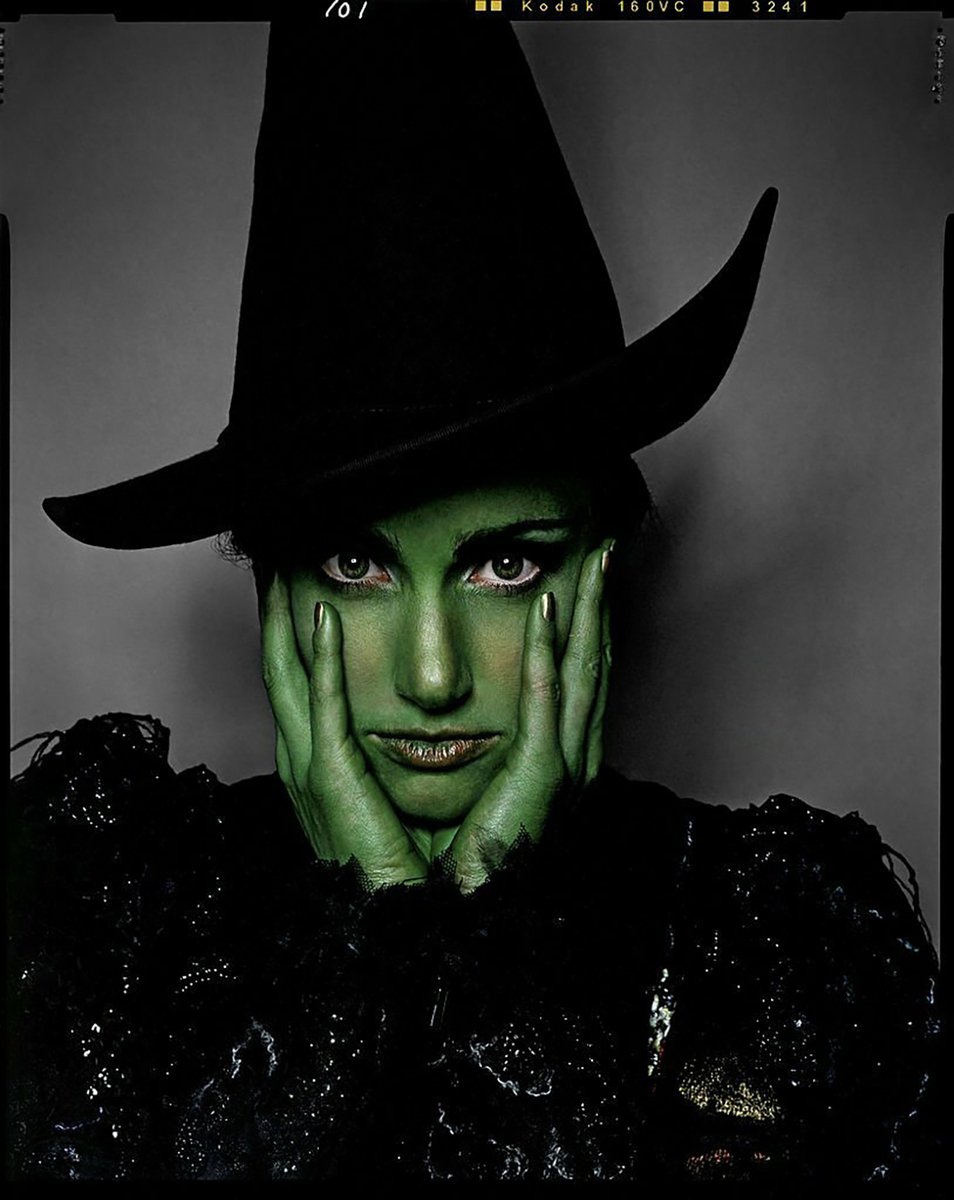 This is my favorite Elphie photo of all time. Who said the Wicked Witch of the West couldn’t be glamorous? Photo by Henry Luetwyler #OGG #OriginalGreenGirl #WICKED20