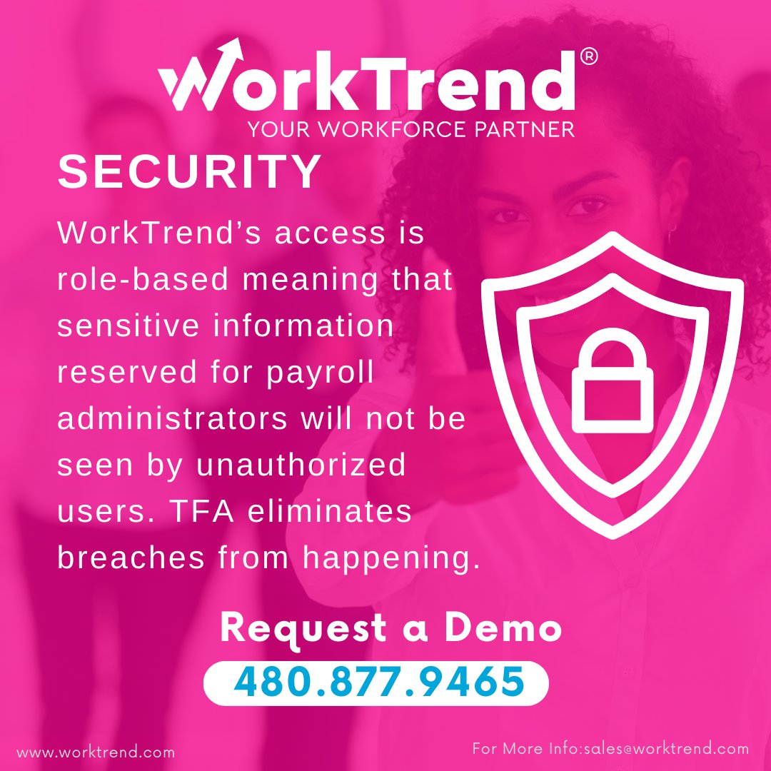 WorkTrendHCM's tweet image. Guarding your payroll data with the highest standards of security. 🔒 Experience peace of mind with each transaction. #SecureSalaries #PayrollProtection #DataDefense #TrustInTransparency #SafeAndSoundSalaries