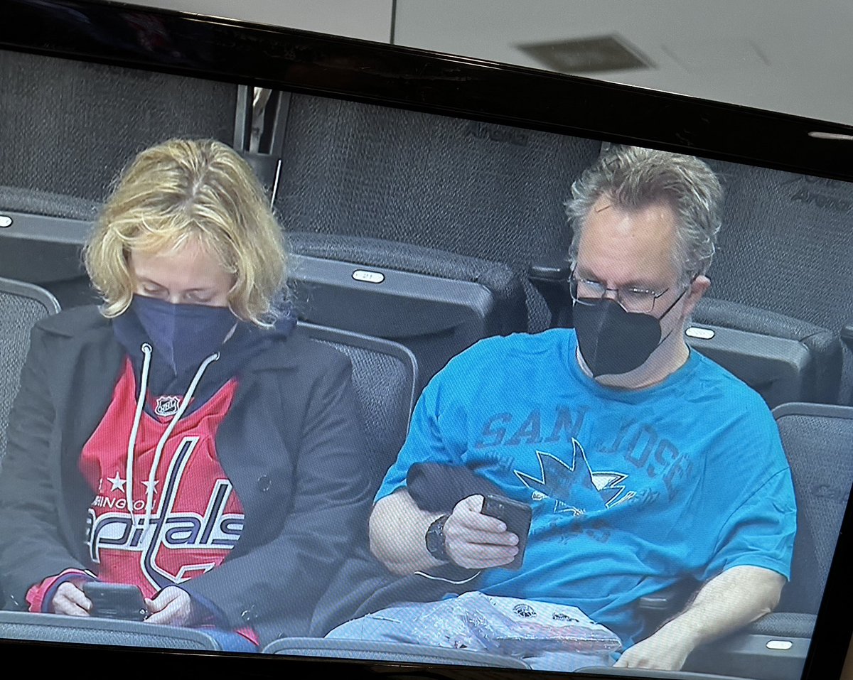 Bret Hedican (@brethedican) on Twitter photo These two are literally not talking for this <a href="/SanJoseSharks/">San Jose Sharks</a> vs <a href="/Capitals/">Washington Capitals</a> game tonight. Masks will probably come off tomorrow. These two are literally not talking for this <a href="/SanJoseSharks/">San Jose Sharks</a> vs <a href="/Capitals/">Washington Capitals</a> game tonight. Masks will probably come off tomorrow.