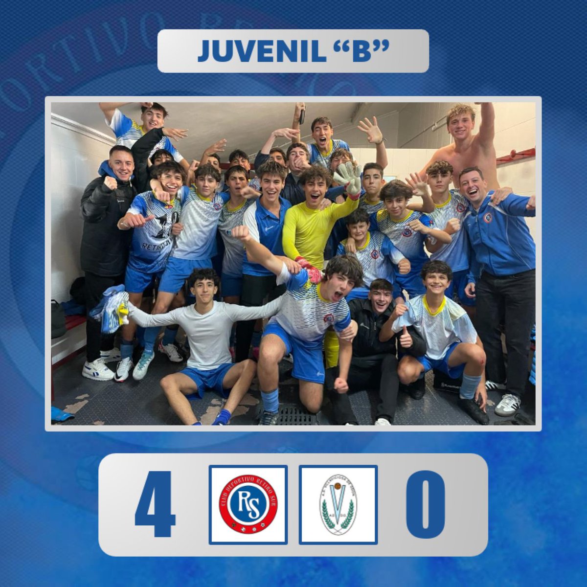 cdretirosur's tweet photo. El Juvenil B se reencuentra con la victoria en un partido muy completo del equipo.
⚽ Samu
⚽ Presto
⚽ Jaime
⚽ Duran

#ForzaRetiro 🔵⚪ https://t.co/iQ1fqMWytj