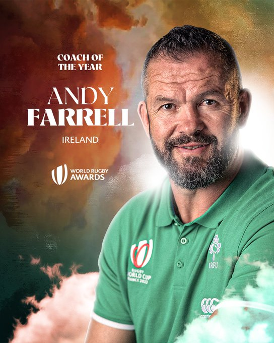 jaredwright17's tweet photo. Andy Farrell named the World Rugby Coach of the Year.

#WorldRugbyAwards https://t.co/BwdrM03eRS