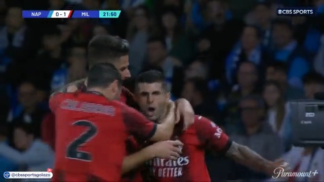 Christian Pulisic ➡️ Olivier Giroud ⚽The former Chelsea teammates are still making it happen for Milan. 🔴⚫