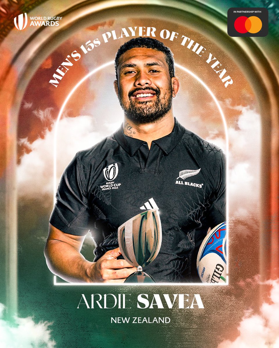 Lighting up the world stage for yet another year

Ardie Savea is named the Men’s 15s Player of the Year in partnership with <a href="/Mastercard/">Mastercard</a>

#WorldRugbyAwards