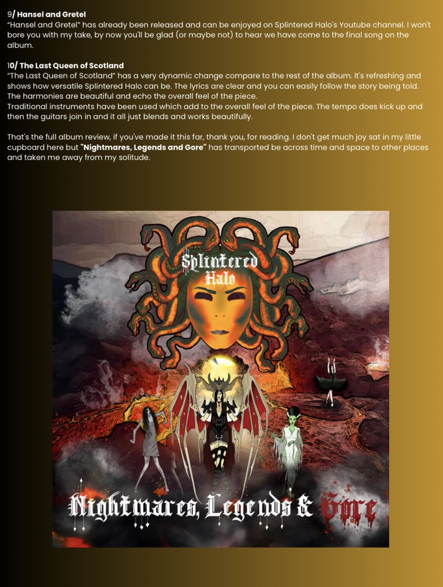 Soundotasylum's tweet photo. #009 had the lovely opportunity to review Splintered Halo new album, Nightmares, Legends and Gore.

Please take some time to check them out below!

Splintered Halo https://t.co/xZXLNoVuwu https://t.co/9tCu9hhoxx
